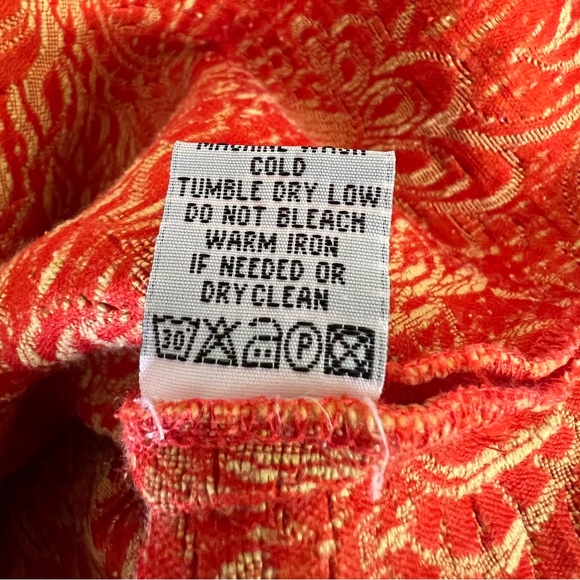 Orange Brocade What Goes Around Comes Around for Anthropologie Dress size 4 - Picture 7 of 11